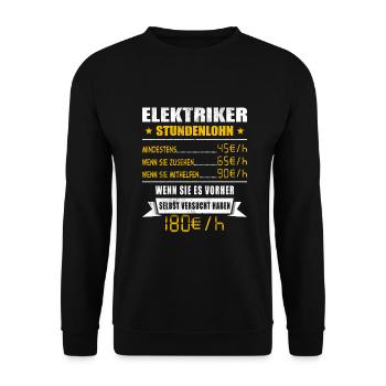 Elektriker - Unisex Pullover - Schwarz - Vorne - Alina (178cm) & Michal (187cm)
