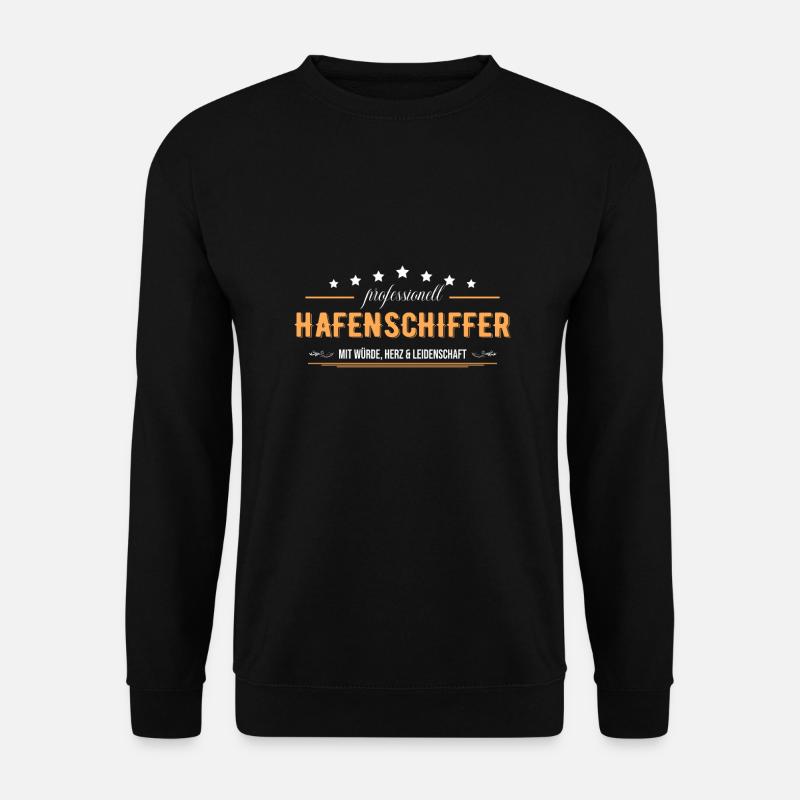 Hafenschiffer mit Leidenschaft Bootsbauer - Unisex Pullover - Schwarz