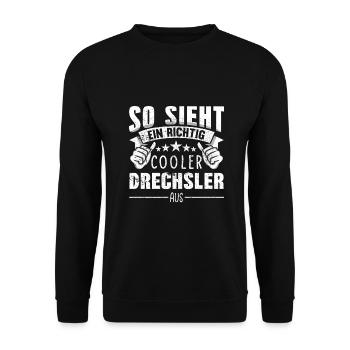 Drechsler So sieht ein richtig cooler aus - Unisex Pullover - Schwarz - Vorne - Alina (178cm) & Michal (187cm)