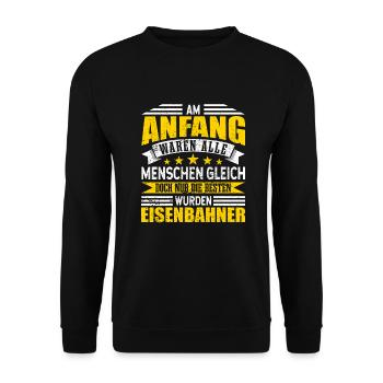 Eisenbahner - Unisex Pullover - Schwarz - Vorne - Alina (178cm) & Michal (187cm)