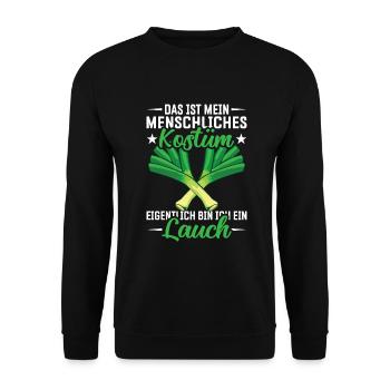 Lauch Kostüm Bodybuilding Satire Gym Jga - Unisex Pullover - Schwarz - Vorne - Alina (178cm) & Michal (187cm)