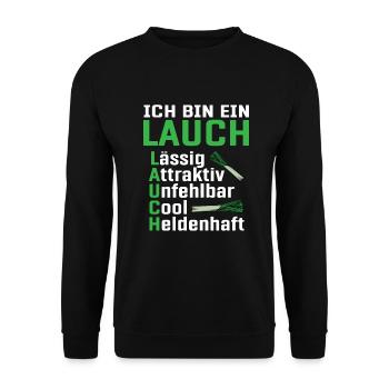 Lauch - Unisex Pullover - Schwarz - Vorne - Alina (178cm) & Michal (187cm)
