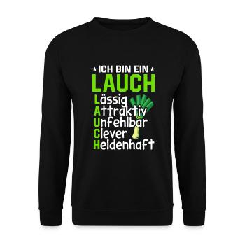 Lauch - Unisex Pullover - Schwarz - Vorne - Alina (178cm) & Michal (187cm)