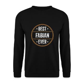 Best Fabian Ever Vorname Name Geschenk - Unisex Pullover - Schwarz - Vorne - Alina (178cm) & Michal (187cm)