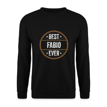 Best Fabio Ever Vorname Name Geschenk - Unisex Pullover - Schwarz - Vorne - Alina (178cm) & Michal (187cm)