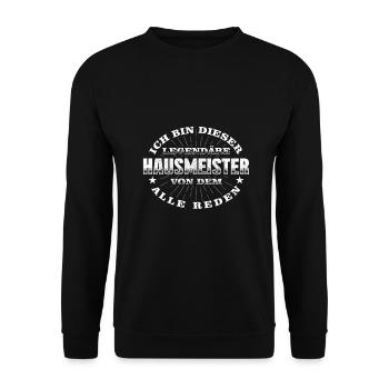Hausmeister Legendärer Haustechnik - Unisex Pullover - Schwarz - Vorne - Alina (178cm) & Michal (187cm)