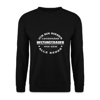 Heizungsbauer - Unisex Pullover - Schwarz - Vorne - Alina (178cm) & Michal (187cm)