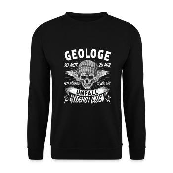 Geologe - Unisex Pullover - Schwarz - Vorne - Alina (178cm) & Michal (187cm)