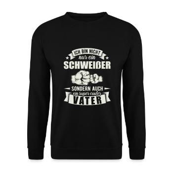 Schweißer Vater Papa Vatertag Metallbauer - Unisex Pullover - Schwarz - Vorne - Alina (178cm) & Michal (187cm)