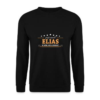Professionell Elias Name Vorname - Unisex Pullover - Schwarz - Vorne - Alina (178cm) & Michal (187cm)