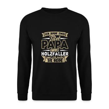 Holzfäller - Unisex Pullover - Schwarz - Vorne - Alina (178cm) & Michal (187cm)