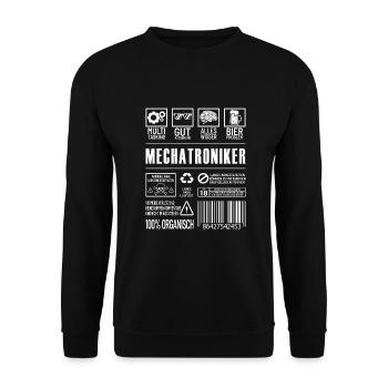 Mechatroniker Lustiger Beruf Spruch Mechaniker - Unisex Pullover - Schwarz - Vorne - Alina (178cm) & Michal (187cm)