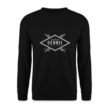 Grillmeister Dennis Vorname Name - Unisex Pullover - Schwarz - Vorne - Alina (178cm) & Michal (187cm)