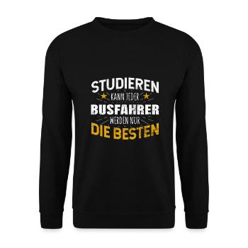 Busfahrer Bus - Unisex Pullover - Schwarz - Vorne - Alina (178cm) & Michal (187cm)