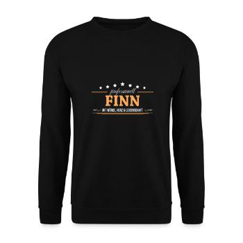 Professionell Finn Name Vorname - Unisex Pullover - Schwarz - Vorne - Alina (178cm) & Michal (187cm)