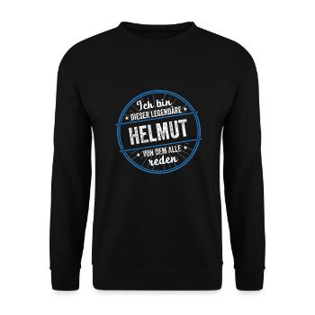Ich bin dieser legendärer Helmut Name - Unisex Pullover - Schwarz - Vorne - Alina (178cm) & Michal (187cm)