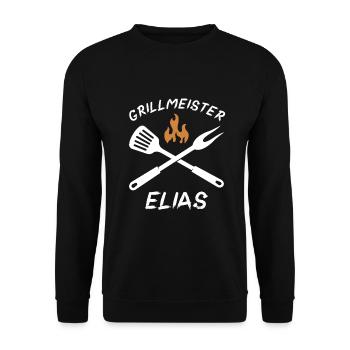 Grillmeister Elias - Unisex Pullover - Schwarz - Vorne - Alina (178cm) & Michal (187cm)