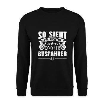 Busfahrer Bus - Unisex Pullover - Schwarz - Vorne - Alina (178cm) & Michal (187cm)