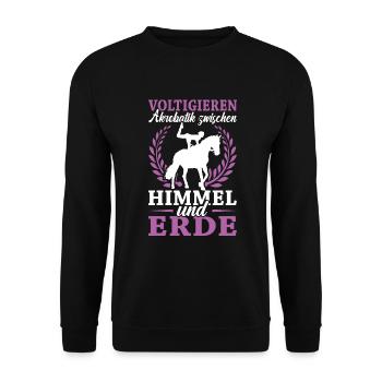 Voltigieren - Unisex Pullover - Schwarz - Vorne - Alina (178cm) & Michal (187cm)