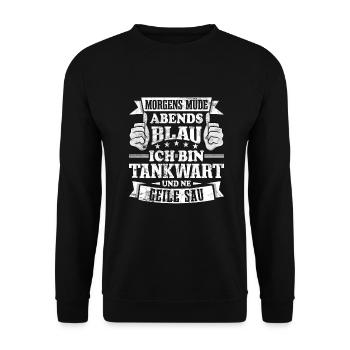 Tankwart - Unisex Pullover - Schwarz - Vorne - Alina (178cm) & Michal (187cm)