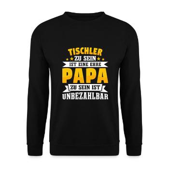 Tischler Papa Vatertag - Unisex Pullover - Schwarz - Vorne - Alina (178cm) & Michal (187cm)