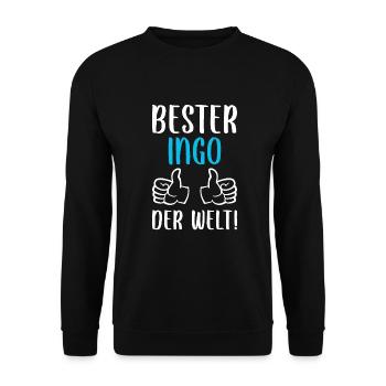 Ingo Vorname Name Geburtstag - Unisex Pullover - Schwarz - Vorne - Alina (178cm) & Michal (187cm)