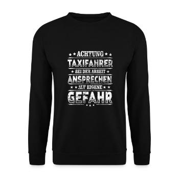 Taxifahrer - Unisex Pullover - Schwarz - Vorne - Alina (178cm) & Michal (187cm)