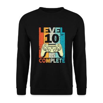 Level 10 Complete Gaming Geburtstag - Unisex Pullover - Schwarz - Vorne - Alina (178cm) & Michal (187cm)