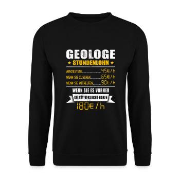 Geologe - Unisex Pullover - Schwarz - Vorne - Alina (178cm) & Michal (187cm)