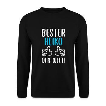 Heiko Vorname Name Geburtstag - Unisex Pullover - Schwarz - Vorne - Alina (178cm) & Michal (187cm)