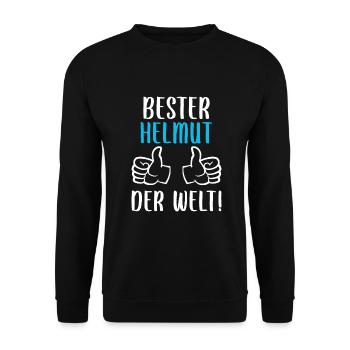 Helmut Vorname Name Geburtstag - Unisex Pullover - Schwarz - Vorne - Alina (178cm) & Michal (187cm)