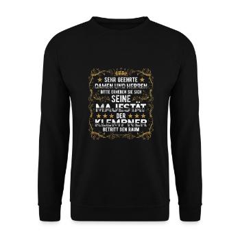 Klempner seine Majestät Heizungsbauer - Unisex Pullover - Schwarz - Vorne - Alina (178cm) & Michal (187cm)