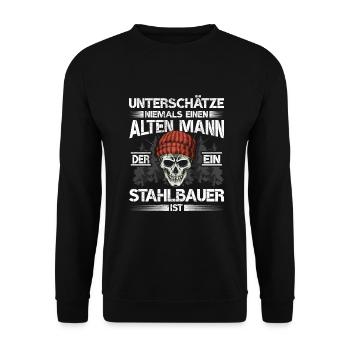 Stahlbauer Metallbauer - Unisex Pullover - Schwarz - Vorne - Alina (178cm) & Michal (187cm)