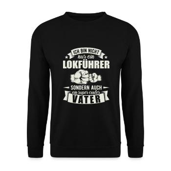 Lokführer Vater Papa Vatertag Schaffner - Unisex Pullover - Schwarz - Vorne - Alina (178cm) & Michal (187cm)