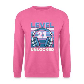 Level 21 Unlocked Gaming Geburtstag Gamer - Unisex Pullover - Pink - Vorne