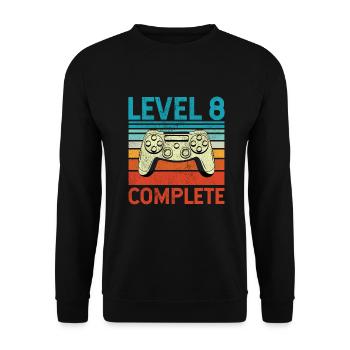 Level 8 Complete - Unisex Sweatshirt - black - Front - Alina (178cm) & Michal (187cm)