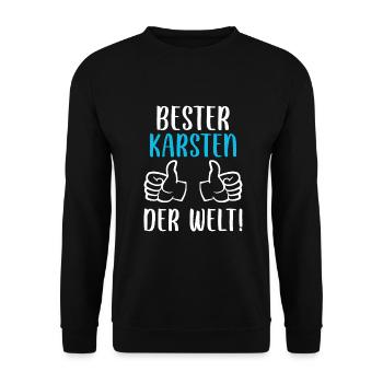Karsten Vorname Name Geburtstag - Unisex Pullover - Schwarz - Vorne - Alina (178cm) & Michal (187cm)
