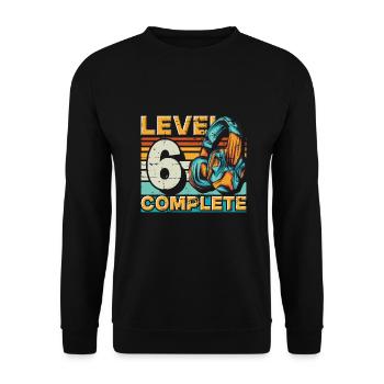 Gaming Geburtstag Level 6 Complete für Gamer. - Unisex Pullover - Schwarz - Vorne - Alina (178cm) & Michal (187cm)