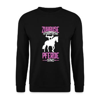 Voltigieren - Unisex Pullover - Schwarz - Vorne - Alina (178cm) & Michal (187cm)