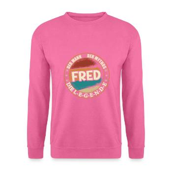 Fred Vorname Name Geburtstag - Unisex Pullover - Pink - Vorne