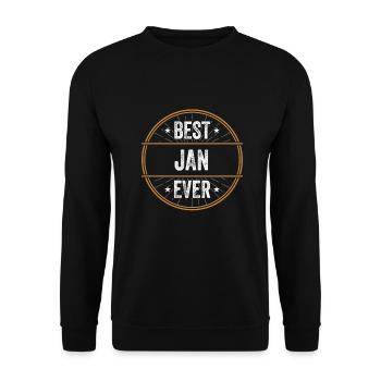Best Jan Ever Vorname Name Geschenk - Unisex Pullover - Schwarz - Vorne - Alina (178cm) & Michal (187cm)