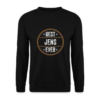 Best Jens Ever Vorname Name Geschenk - Unisex Pullover - Schwarz - Vorne - Alina (178cm) & Michal (187cm)