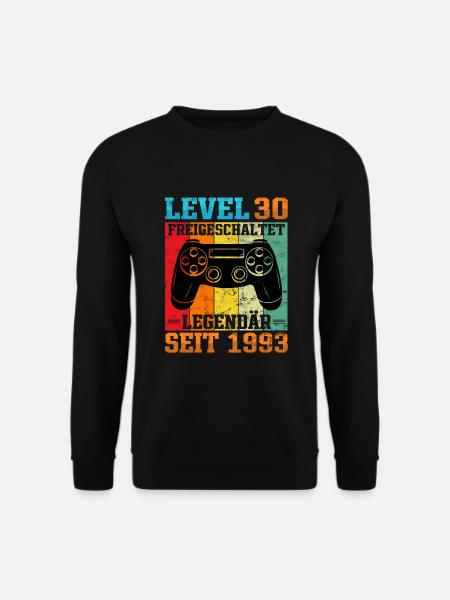 Gaming Geburtstag 1993 Level 30 - Unisex Pullover - Schwarz