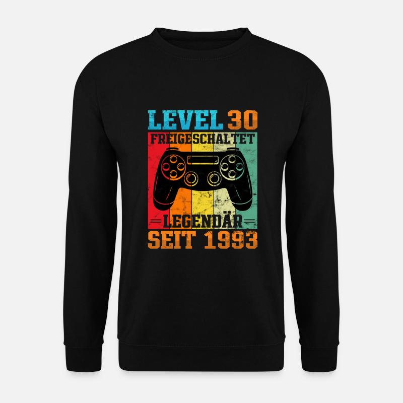 Gaming Geburtstag 1993 Level 30 - Unisex Pullover - Schwarz