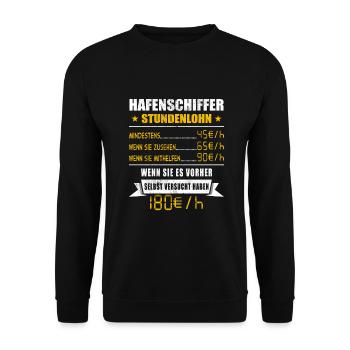 Hafenschiffer - Unisex Pullover - Schwarz - Vorne - Alina (178cm) & Michal (187cm)