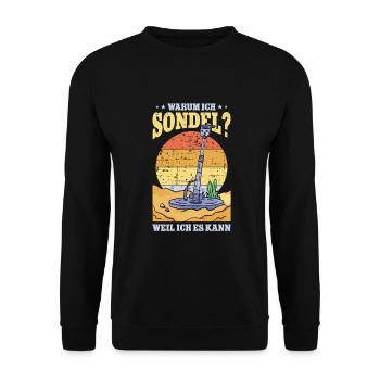 Sondeln Sondel Metalldetektor Schatzsuche - Unisex Pullover - Schwarz - Vorne - Alina (178cm) & Michal (187cm)