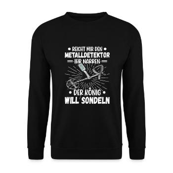 Sondeln Sondel Metalldetektor Schatzsuche - Unisex Pullover - Schwarz - Vorne - Alina (178cm) & Michal (187cm)