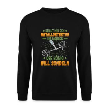 Sondeln Sondel Metalldetektor Schatzsuche - Unisex Pullover - Schwarz - Vorne - Alina (178cm) & Michal (187cm)