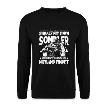 Sondeln Sondel Metalldetektor Schatzsuche - Unisex Pullover - Schwarz - Vorne - Alina (178cm) & Michal (187cm)