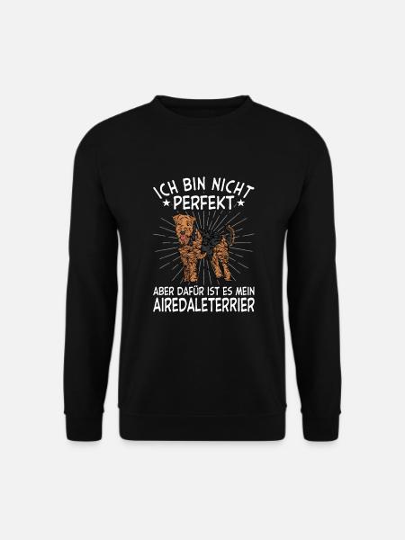 Airedale Terrier Geschenk Hunde - Unisex Pullover - Schwarz